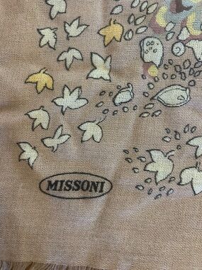 Missoni Soft Wool 60x60 Designer Scarf, Subtle Sheerness, Mauve & Multicolored